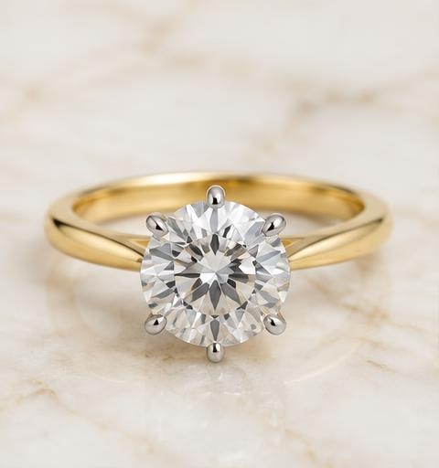 Yellow gold diamond engagement ring